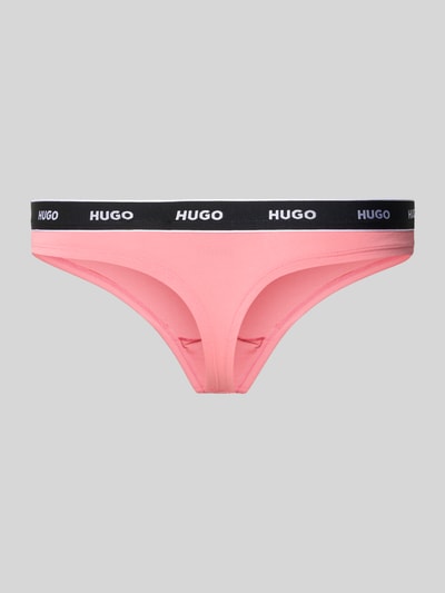 HUGO String aus Baumwoll-Mix mit Logo-Stitching im 3er-Pack Pink 3