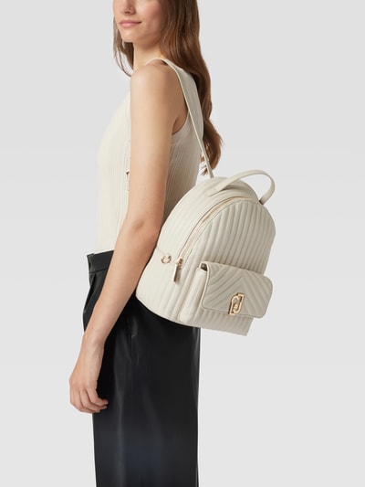 Liu Jo White Rucksack mit Label-Applikation Offwhite 1