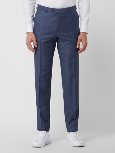 Carl Gross Pantalon van scheerwol, model 'Stevenson' Rookblauw - 4