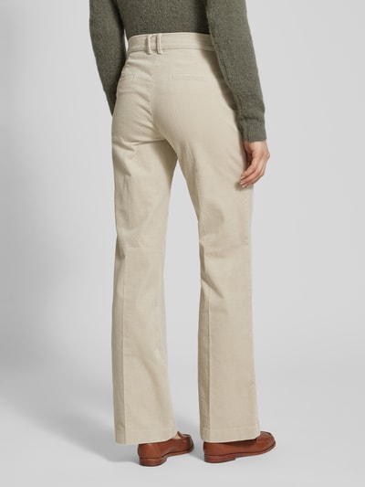 TONI Flared corduroy broek met persplooien, model 'Jolie' Beige - 5