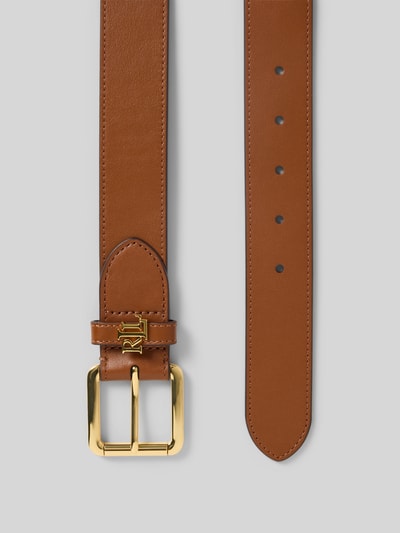 Produktfoto, Pasek z naturalnej skóry bydlęcej z klasyczną sprzączką i aplikacją z metką, szerokość 3 cm, Gürtel aus Rindsleder mit Label-Applikation von Lauren Ralph Lauren