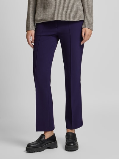 Cambio Slim fit stoffen broek met vaste persplooien, model 'FARAH' Paars - 4