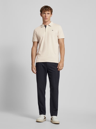 Tom Tailor Regular Fit Poloshirt mit Logo-Stitching Ecru 1