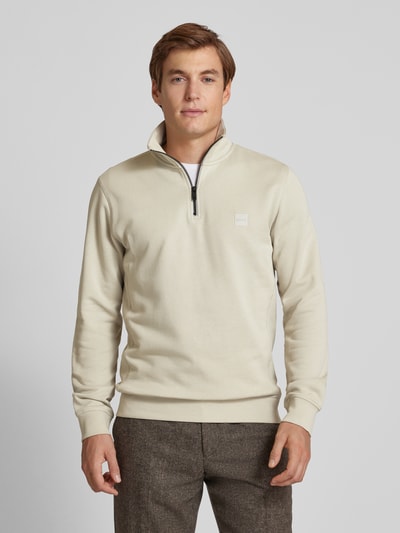 BOSS Orange Sweatshirt met opstaande kraag, model 'Zertrust' Beige - 4