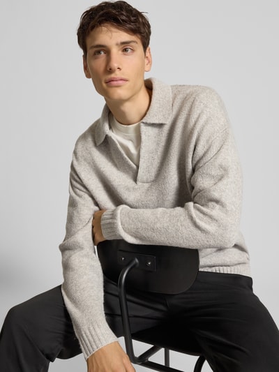 Jack & Jones Gebreide pullover met V-hals, model 'SOHO' Lichtgrijs gemêleerd - 3
