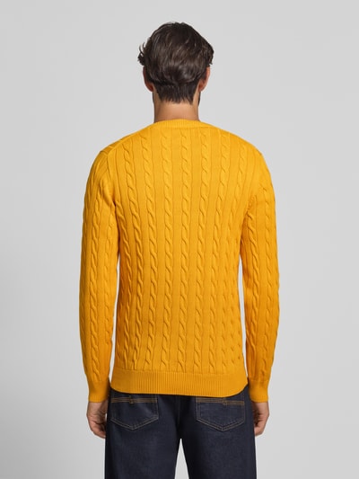 Gant Strickpullover mit gerippten Abschlüssen GELB 5
