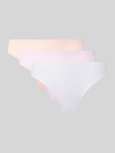 Productfoto, string in zachte roze, nude en witte tinten, gladde stof met elastische band, Model 'Baretogo' van MAGIC Bodyfashion, met katoen en lyocell, nauwsluitende pasvorm, set van 3