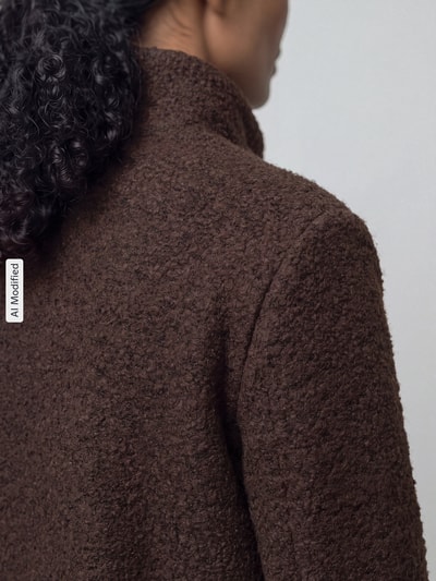 ONLY Regular Fit Kurzmantel mit Woll-Anteil Modell 'NEWSOPHIA' Schoko Melange 3