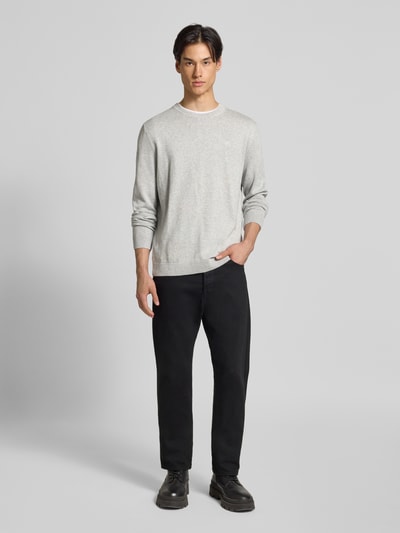 Tom Tailor Regular Fit Strickpullover aus reiner Baumwolle Hellgrau 1