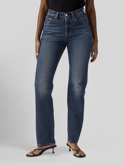 Levi's® 300 straight fit jeans van katoenmix in 5-pocketmodel Blauw - 4