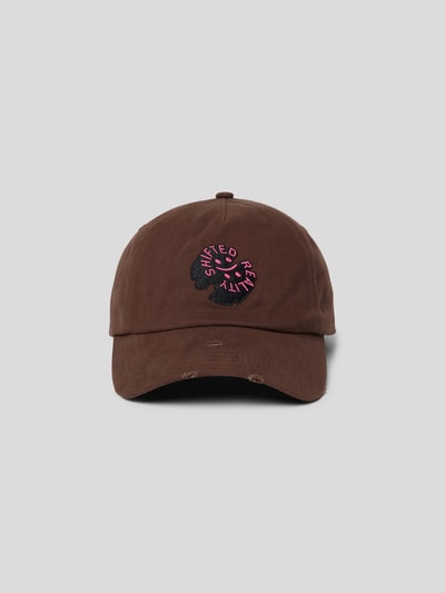 Preach Cap mit Label-Stitching Mittelbraun 4