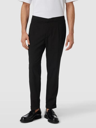 MCNEAL Tapered fit stoffen broek met structuurmotief Zwart - 4