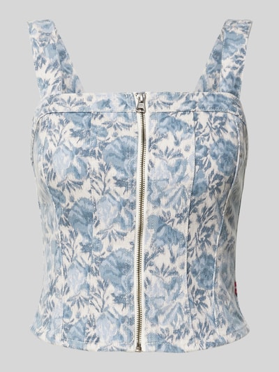 Levi's® Crop Top mit durchgehendem Reißverschluss Modell 'OPHELIA' Hellblau 2