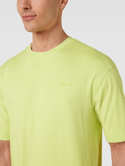 Gant Regular Fit T-Shirt mit Logo-Stitching Neon Grün 3