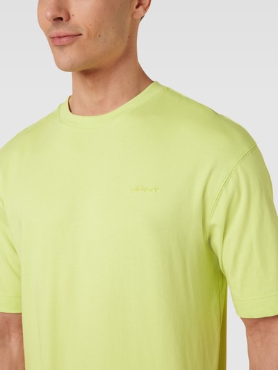 Gant Regular Fit T-Shirt mit Logo-Stitching Neon Gruen 3