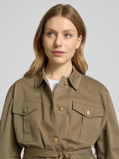 Tommy Hilfiger Regular fit overhemdjack met goudkleurige knopen Taupe - 3