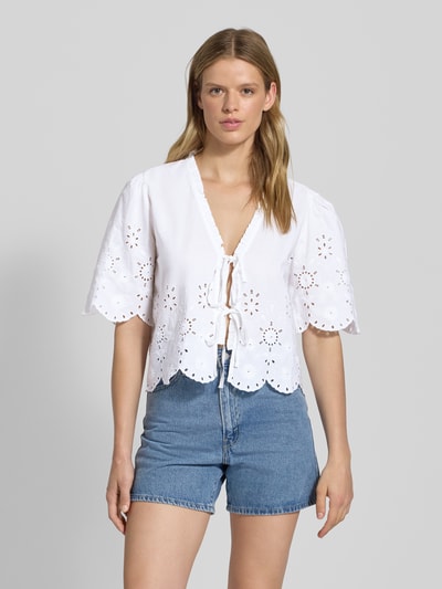 Only Regular Fit Tunika aus reiner Baumwolle Modell 'MIFFY' Weiss 4