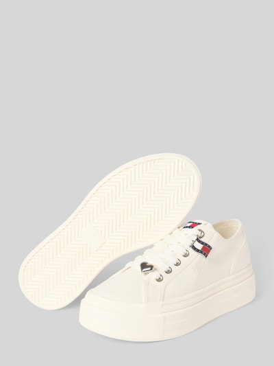 Tommy Jeans Sneakersy o niskim kroju z naturalnej skóry bydlęcej Écru 4