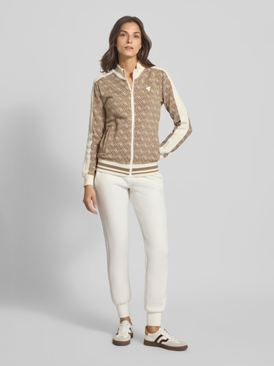 GUESS Activewear Sweatjacke mit Reißverschluss Taupe 1
