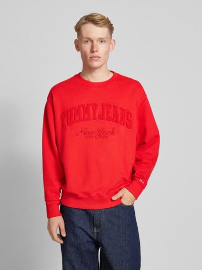 Tommy Jeans Sweatshirt met logostitching Rood - 4