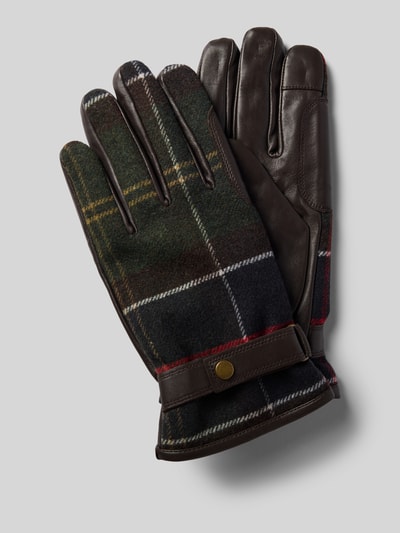 Barbour Rękawiczki ze skórzaną powierzchnią wewnętrzną model ‘NEWBROUGH’ Khaki 1