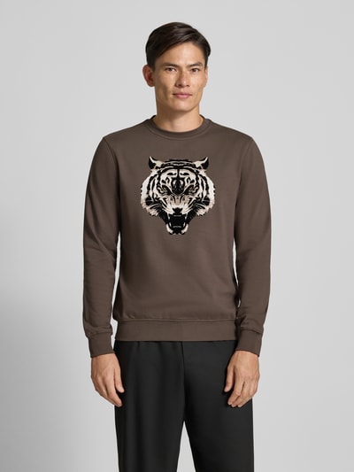 Antony Morato Regular fit sweatshirt met dierenprint Olijfgroen - 4