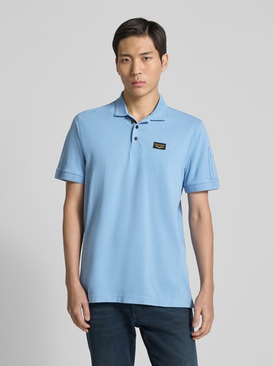 PME Legend Poloshirt mit Label-Detail Rauchblau 4