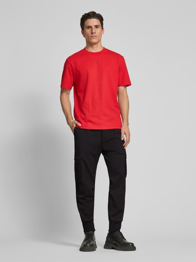 HUGO Tapered Fit Cargohose mit Strukturmuster Modell 'Glavin' Black 1