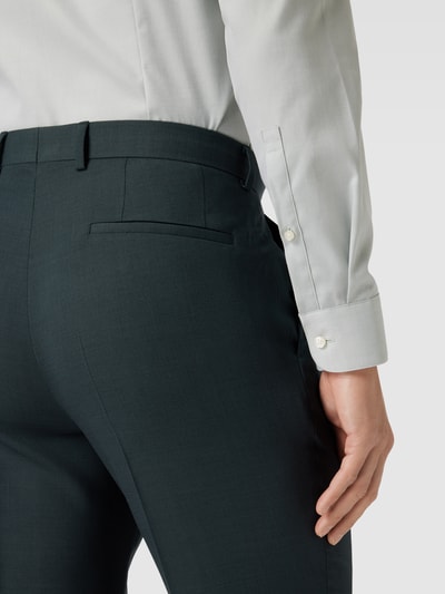 BOSS Pantalon met persplooien, model 'Leon' Donkergroen - 3