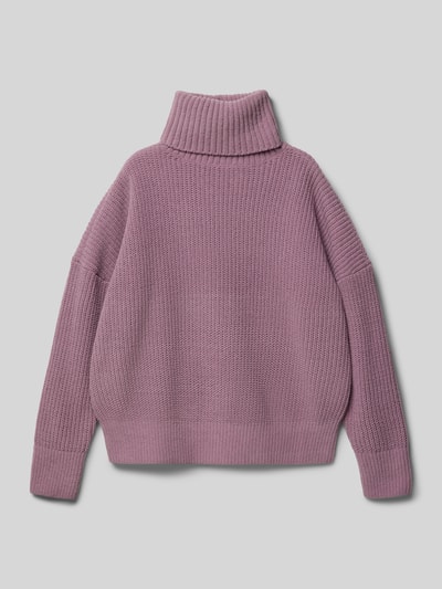 s.Oliver RED LABEL Oversized Rollkragenpullover aus weichem Ripp Mauve 1