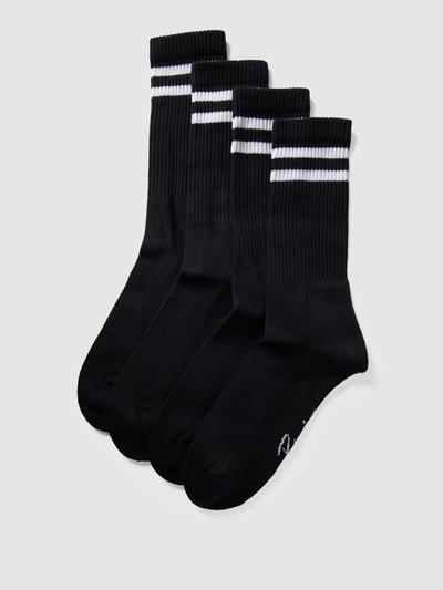 REVIEW Socken mit Kontraststreifen im 4er-Pack Black 1