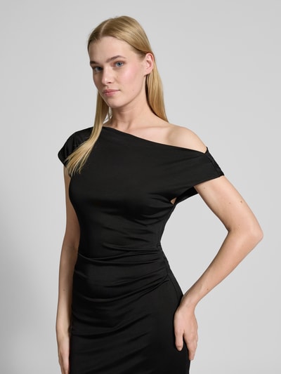 BOSS Midi-jurk in one shoulder-design, model 'Etrimi' Zwart - 3