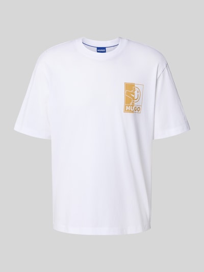 Hugo Blue T-Shirt mit Motiv-Print Modell 'Nedix' Weiss 2