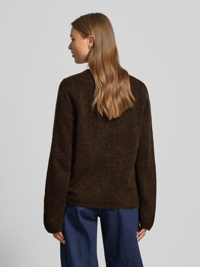 Selected Femme Kurtka o kroju regular fit z dzianiny z mieszanki wełny model ‘LULU’ Ciemnobrązowy 5