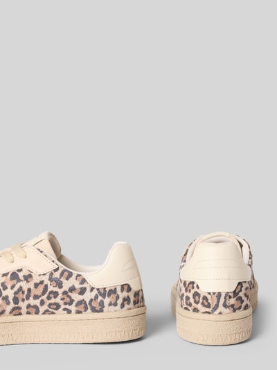 Produktfoto, Low Top Sneaker aus echtem Leder von Tamaris mit Optik:Allover-Muster, Animal-Print, Label-Patch, Kontraststreifen, profiliert, Velours-Material