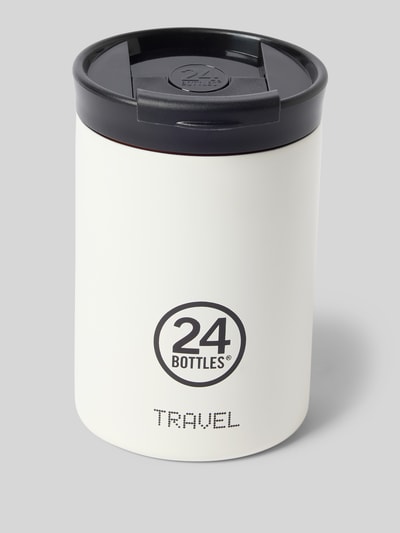 Produktfoto, Travel Mug aus Edelstahl von 24bottles w kolorze jednolitym, nadruk z logo, wieczko na zakrętkę, termos 350 ml, szczelny, stal nierdzewna