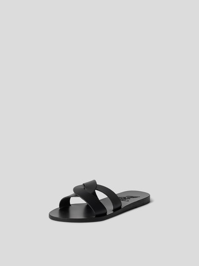 Ancient Greek Sandals Slides aus Leder Black 2