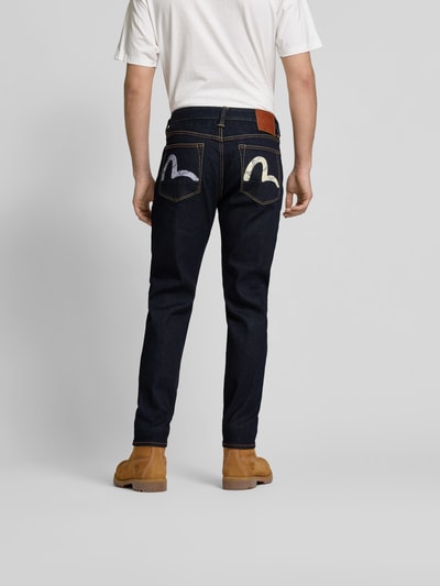 Evisu Straight Fit Jeans mit Kontrastnähten Jeansblau 5