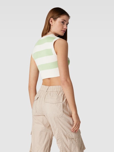 Noisy May Crop Top mit Blockstreifen Modell 'SUNNY' Hellgruen 5