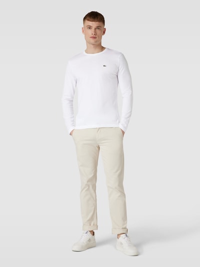 Lacoste Longsleeve mit Logo-Stitching Weiss 1
