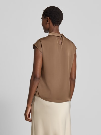 Neo Noir Blusenshirt mit Stehkragen Mittelbraun 5