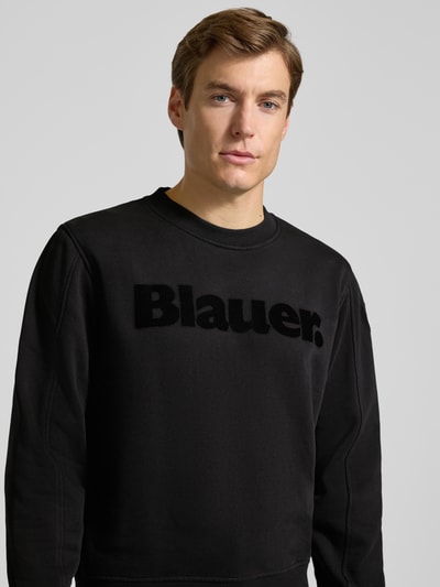 Blauer Usa Sweatshirt mit Label-Print Modell 'Crosby' Black 3