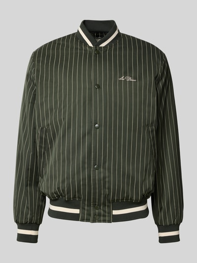 Les Deux Bomberjack met labelstitching, model 'Varsity Tech' Donkergroen - 2