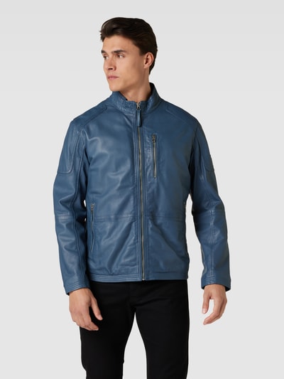 HECHTER PARIS Lederjacke mit seitlichen Eingrifftaschen Hellblau 4