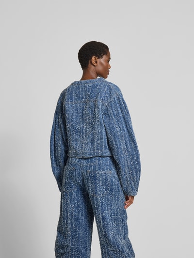 ROTATE Cropped Jeansjacke mit Ballonärmeln Jeansblau 5