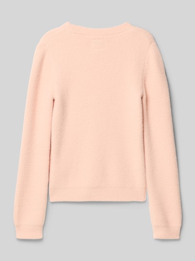 Guess Sweter z dzianiny z aplikacją z logo Różowy 3
