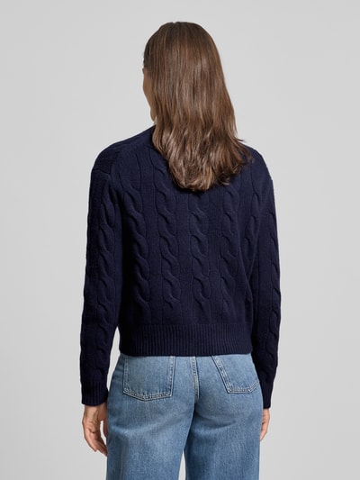 Polo Ralph Lauren Sweter z dzianiny z mieszanki bawełny i kaszmiru ze ściegiem warkoczowym Granatowy 5
