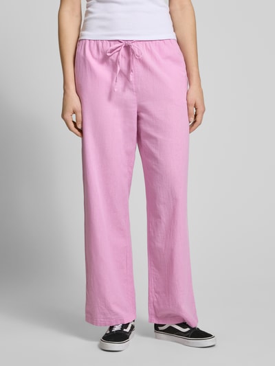 Gina Tricot Wide Leg Leinenhose mit Tunnelzug Rosa 4