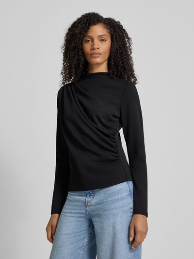 My Essential Wardrobe Shirt met lange mouwen en rimpelingen Zwart - 4