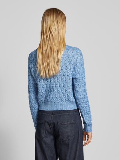 comma Gebreide pullover met ribboorden Marineblauw - 5